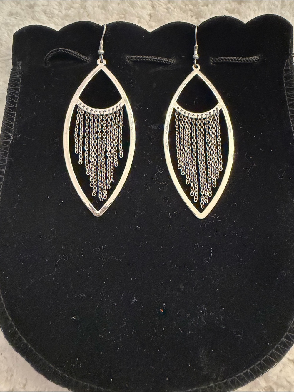 Park Lane Silver Fringe Marquise Drop Earrings Like New
